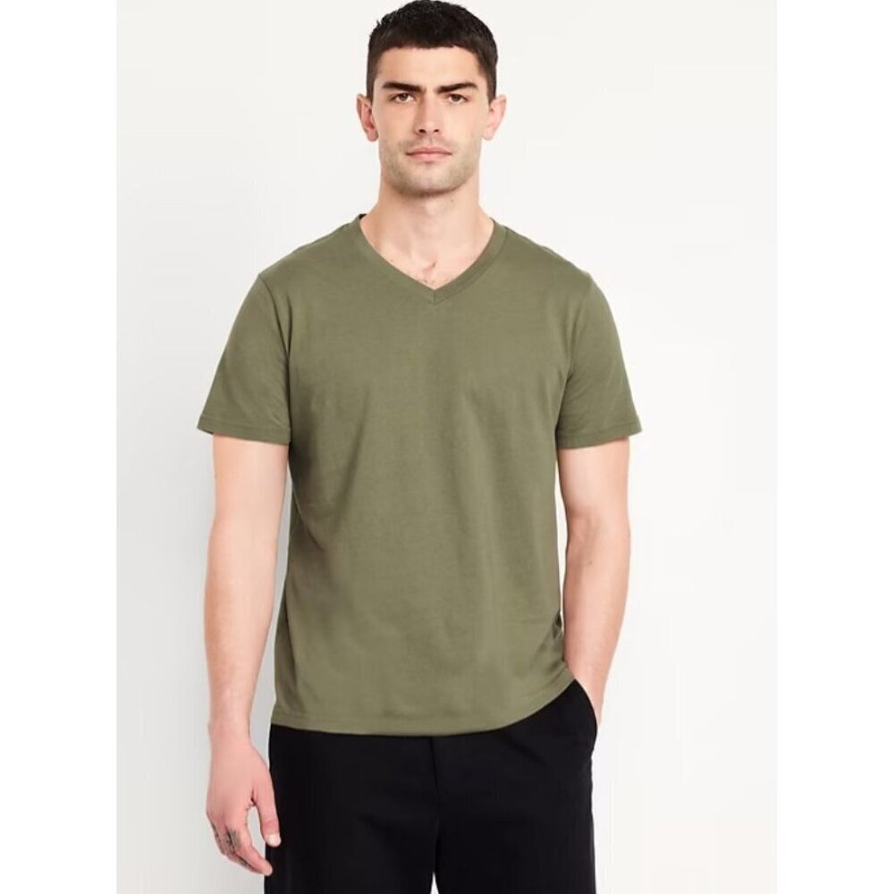 Old Navy Olive Green V-Neck Soft Washed Short Sleeve T-Shirt S